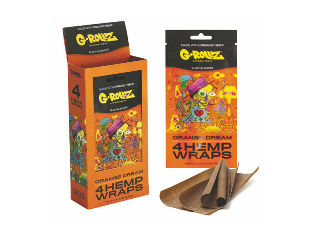 G-ROLLZ 4x "Orange Dream" Flavored Hemp Wraps - 15x60 Blunts