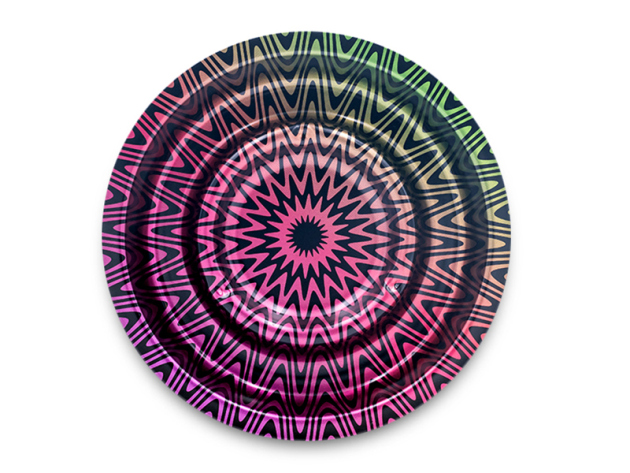 Aschenbecher "Coffeeshop Ashtray - Trippy3"; Ø 13,6cm; 4er Pack - beidseitig bedruckt