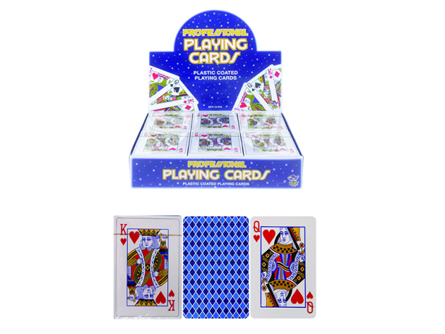 Spielkarten kunststoffbeschichtet, 9x6cm; 12er Display