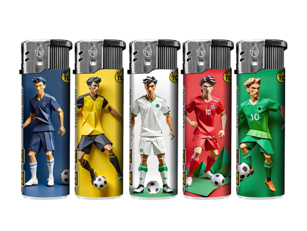 Elektrofeuerzeuge "LIGA #1", 5-fach sortiert; 50er Display