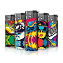 Elektrofeuerzeuge "POP ART GAMING", 5-fach...