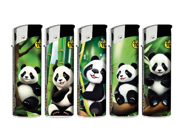 Elektrofeuerzeuge "MY PANDA", 5-fach sortiert, 50er Display