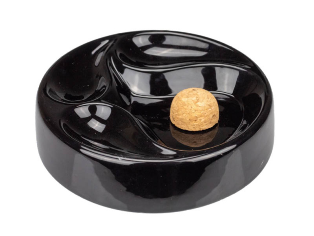 Pfeifenaschenbecher Keramik schwarz, Ø 17 cm, einzeln