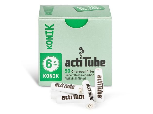 actiTube Aktivkohlefilter 6mm EXTRA SLIM Konik; 50er Pack