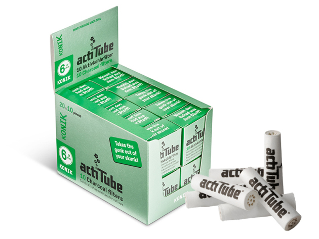 actiTube Aktivkohlefilter 6mm EXTRA SLIM Konik; 20x 10er Display