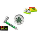 Grinder Set "Hanfblatt" Metall;...