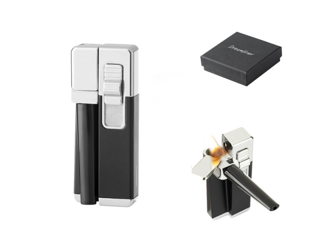 Dreamliner Pfeife inkl. Piezo Feuerzeug; schwarz-chrom