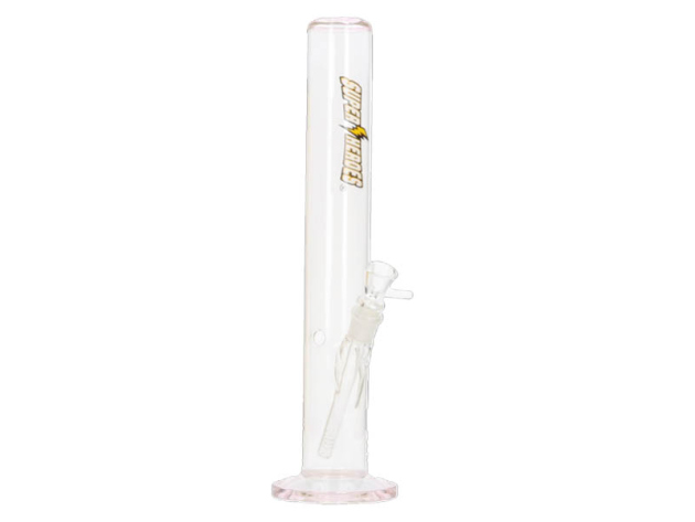 Glasbong "Super Heroes" Zylinder transp./rose., Höhe 40 cm; Ø 3,7cm, Schliff 14,5