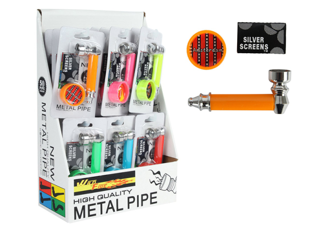 Handpfeifen-Set mit Grinder & 5 Siebe, 6-fach sortiert, 24er Display