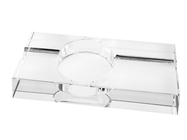 Zigarrenaschenbecher "Kristall" schwarz/ klar,2 Ablagen; 20x9x4 cm; einzeln