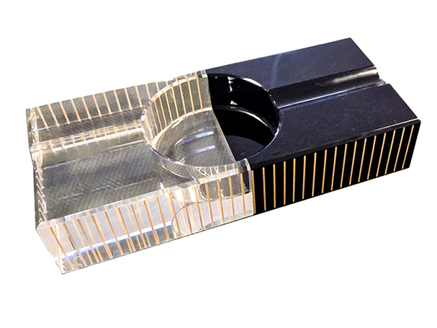 Zigarrenaschenbecher "Kristall" ,2 Ablagen; 20x8,8x3,8 cm;  einzeln