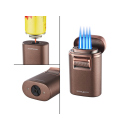 Zigarrenfeuerzeug "Monaco", 4er blaue Flamme, mit Zigarrenablage