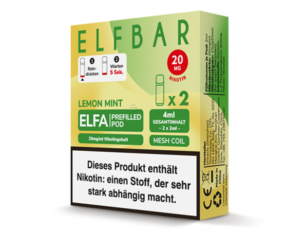 ELFBAR ELFA Prefilled Pod - Lemon Mint (Zitrone, Minze) - 20mg - 2er Set