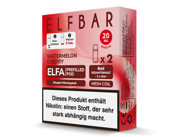 ELFBAR ELFA Prefilled Pod - Watermelon Cherry (Wassermelone, Kirsche) - 20mg - 2er Set