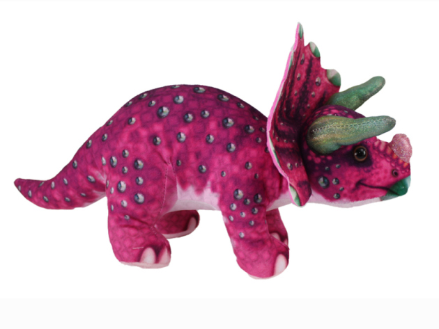 Plüsch Dino Triceratops mit Glitzeraugen, ca. 30cm, einzeln