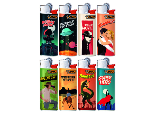 BIC Mini J25 Reibrad Feuerzeuge "Cinema", 50er Display