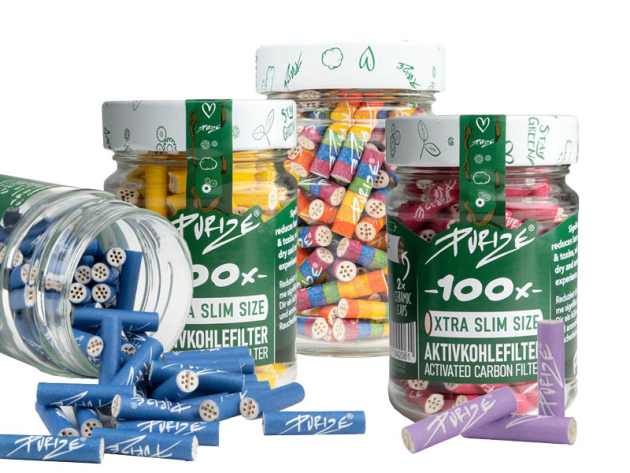 PURIZE 100er Glas, XTRA Slim Size; Aktivkohlefilter für nur 7,90 Euro statt 8,50 Euro