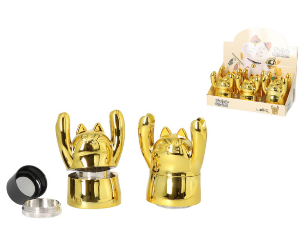 Grinder "Super Heroes - Katze" Metal Gold; 4-tlg.; Ø 45 mm