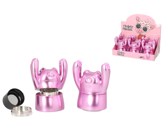 Grinder "Super Heroes - Schwein" Metal Pink; 4-tlg.; Ø 45 mm