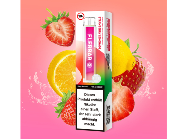 Flerbar M - Strawberry Lemonade (Erdbeere Limonade) - E-Shisha - 20mg - 600 Züge