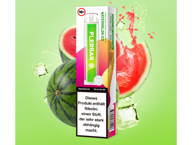 Flerbar M - Watermelon Ice (Wassermelone Eis) - E-Shisha - 20mg - 600 Züge