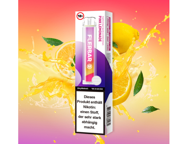 Flerbar M - Pink Lemonade (Pinke Limonade) - E-Shisha - 20mg - 600 Züge