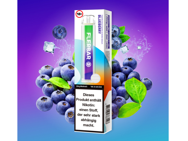 Flerbar M - Blueberry (Blaubeere) - E-Shisha - 20mg - 600 Züge