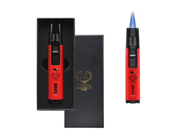 Sturmfeuerzeug "Myon" rot, 2er Jet-Flame, inkl. Box