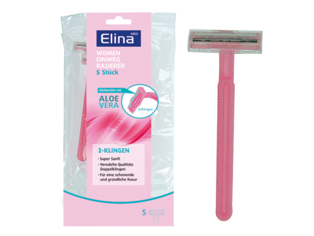Einweg-Rasierer "Elina" Damen, 2 Klingen, 5er Pack