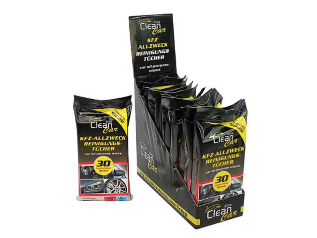 Auto-Feuchttücher "Clean" Car Allzweck, 18x16cm, 30er