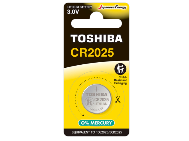 Toshiba CR2025  Batterie; Knopfzelle; einzeln