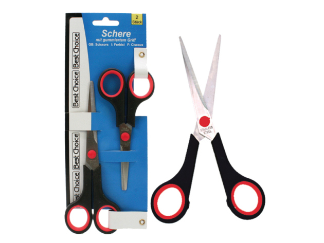 Scheren-Set 17cm und 14cm mit gumm. Griff, 2er Set