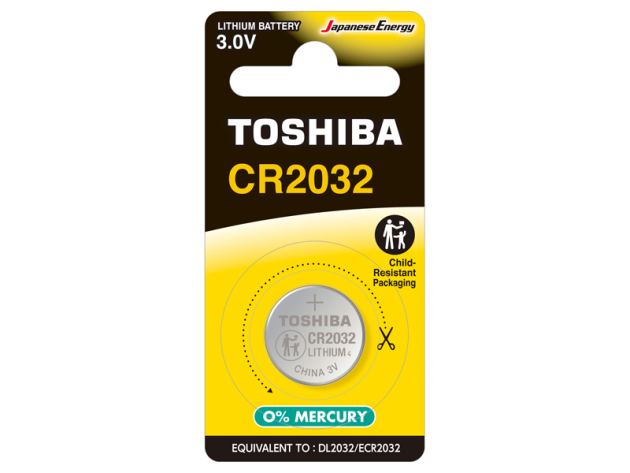 Toshiba CR2032  Batterie; Knopfzelle; einzeln