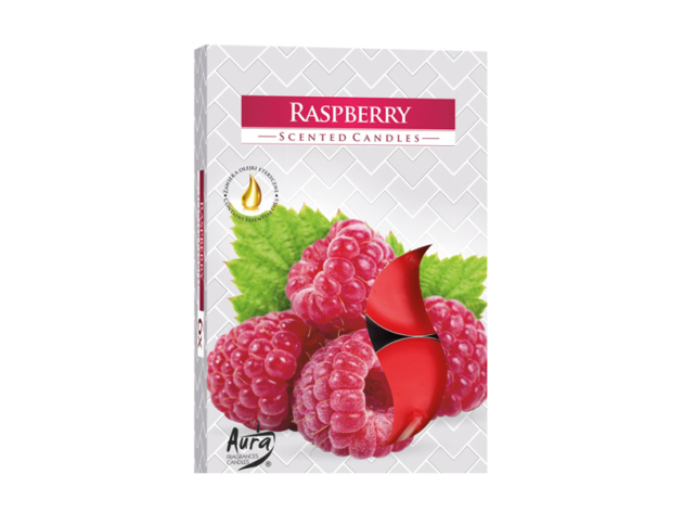 Teelicht Duft in Faltschachtel "Himbeere", 6er Pack