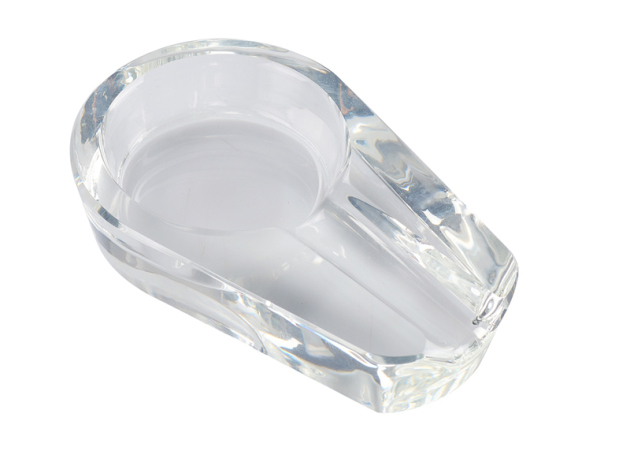 Zigarrenaschenbecher "White" aus Glas; Länge 11,2 cm