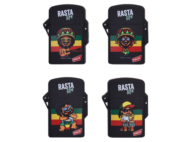 Sturmfeuerzeuge "Rasta Malibu" Jet-Flame, 4-fach sortiert, 20er Display