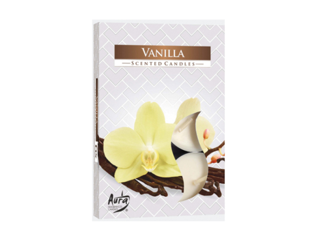 Teelicht Duft in Faltschachtel "Vanille", 6er Pack