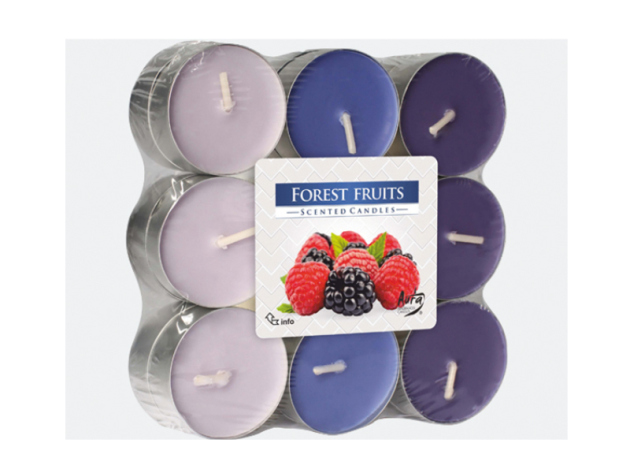 Teelicht Duft in Blockpackung "Waldfrucht", 18er Pack