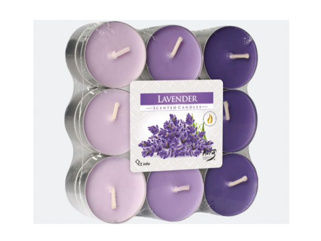Teelicht Duft in Blockpackung "Lavendel", 18er Pack