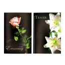 Trauer-Karte mit Umschlag "Blumendruck",...