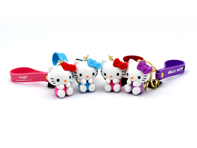 Schlüsselanhänger "Hello Kitty" 3D Silikon; 4-fach sortiert; 24er Pack