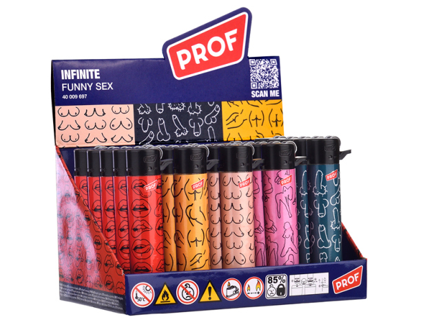 Elektrofeuerzeuge "Funny Sex"; 5-fach sortiert; 25er Display