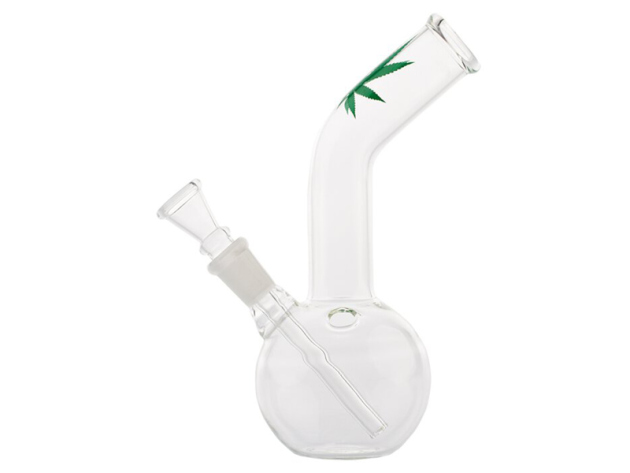 Glasbong "Small Leaf" transp; Höhe 16 cm; Ø 2,4 cm; Schliff 12