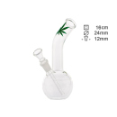 Glasbong "Small Leaf" transp; H&ouml;he 16 cm;...