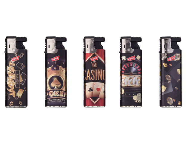 Sturmfeuerzeuge "Casino" 3D Effekt, 5-fach sortiert, 50er Display