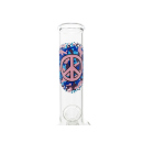 Glasbong "Peace" transp; Höhe 26 cm; Ø 3,6 cm; Schliff 14,5