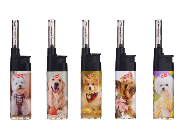 Stabfeuerzeug "Cute Dogs" 5-fach sortiert; 50er Display