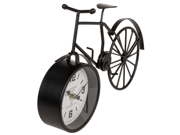 Uhr im Fahrrad-Design, Schwarz, Metallt, UVP: 16,99 Euro