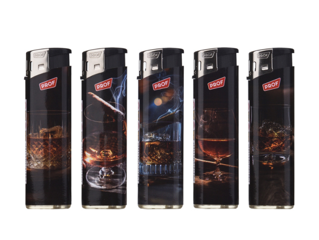 Elektrofeuerzeuge "WHISKY", 5-fach sortiert, 50er Display