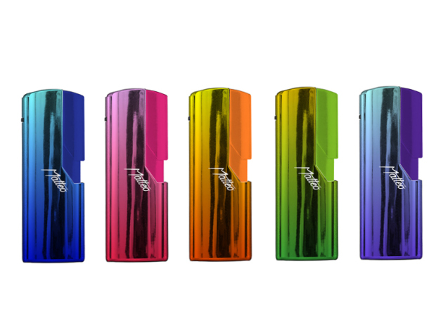 Sturmfeuerzeuge "Aura" in Metallhülle, Jet-Flame, 5-fach sortiert; 25er Display